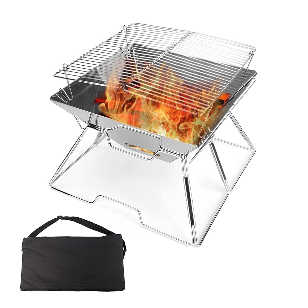 Collapsible Stainless Steel Fire Pit -OZHOMY Portable 304